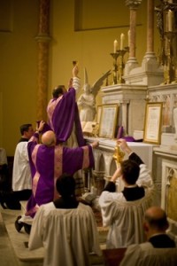 Tridentine Latin mass at Saint Mary's Church in Washington, DC.